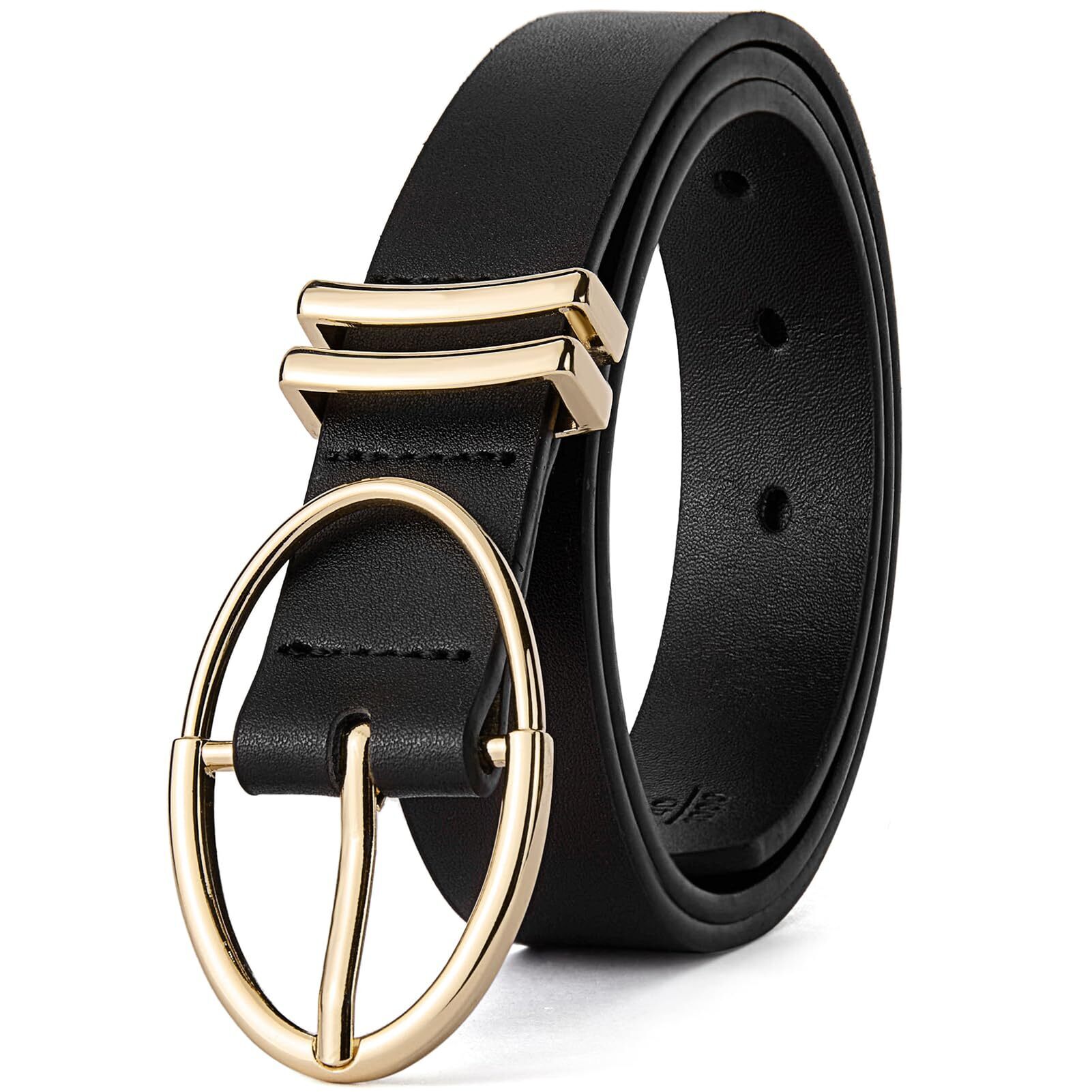 8752 Women Belts For Jeans Dresses Pants Trendy Ladies Leather Waist Brown